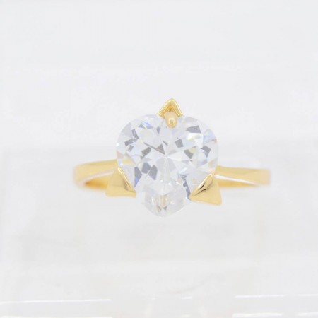 Великолепное позолоченное кольцо 10-1057-белый фото | Brulik