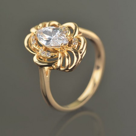 Позолоченное кольцо XP 1836-белый фото | Brulik