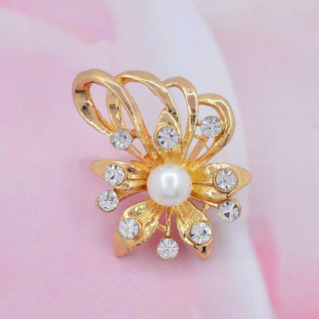 Прелестная брошь с фианитами оптом 847-69 фото | Brulik