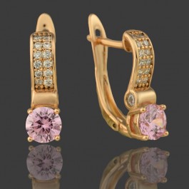 Позолоченные серьги  XP 20294-розовый