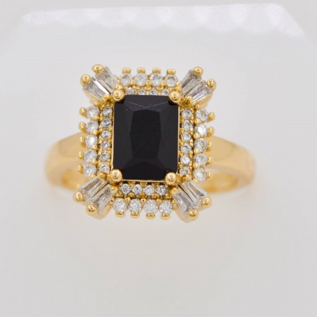 Блистательное кольцо Xuping 10-1010 - черный фото | Brulik