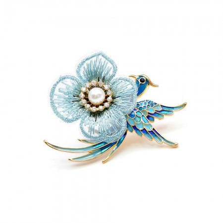 Брошь 8718-голубая фото | Brulik