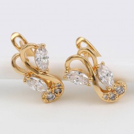 Неповторимые серьги с фианитами 18К  91894