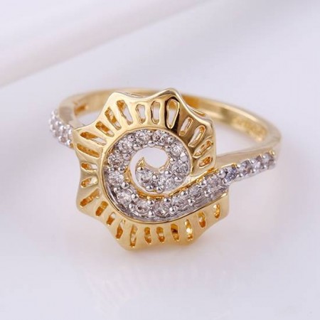 Заманчивое кольцо с фианитами в позолоте 11863 фото | Brulik