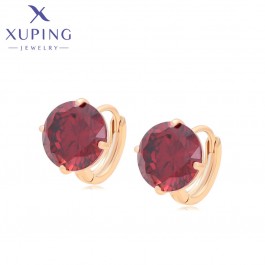 Позолочені сережки Xuping S00164673-червоні фіаніти