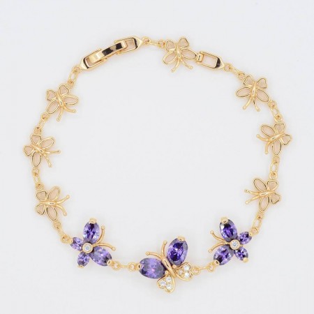 Живописный браслет в позолоте 10-7053-фиолетовый фото | Brulik