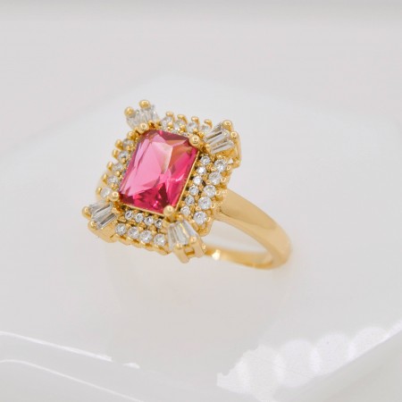 Блистательное кольцо Xuping 10-1010 - красный корунд фото | Brulik