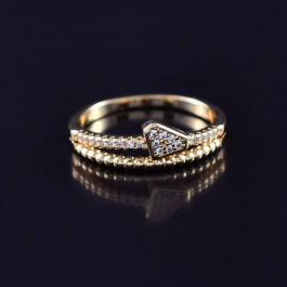 Позолоченное кольцо с фианитами 18K 10-1967