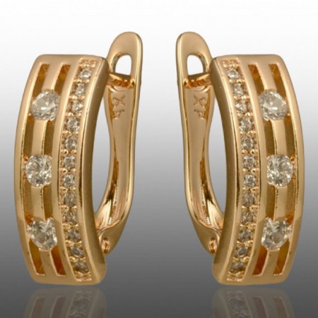 Позолочені сережки  Xuping 24721 фото | Brulik