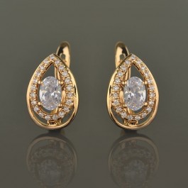 Позолоченные серьги  XP 2371-белый