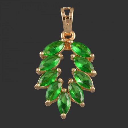 Позолоченный кулон Xuping 3723-зеленый фото | Brulik