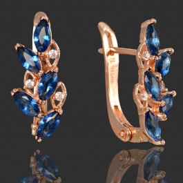 Позолоченные серьги Fallon 82201521-синий фианит