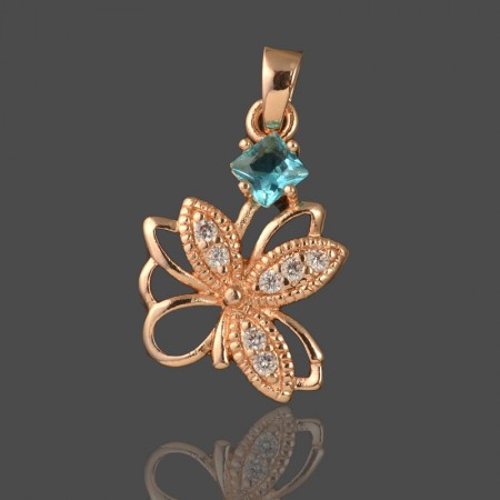 Позолоченный кулон Fallon 86200128-голубой фото | Brulik