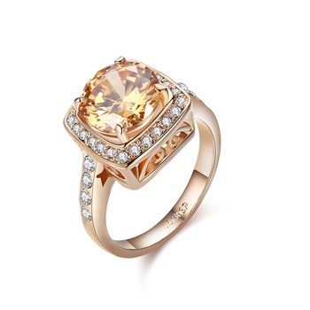 Позолоченное кольцо Italina 95621-1-шампань фото | Brulik