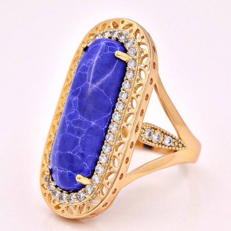 Шикарное кольцо Xuping 13124 - синий фото | Brulik