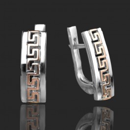 Серебряные серьги с золотыми вставками 18