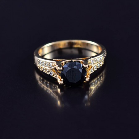 Позолоченное кольцо с фианитами XP 10-1948 фото | Brulik