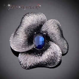 Стильная брошь-8417-синий