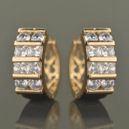 Неповторимые серьги с фианитами 18К 92400