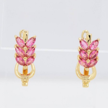 Привлекательные серьги с фианитами ХР 10-2281-красный корунд фото | Brulik