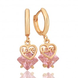 Позолоченные серьги Fallon 8223927-розовые фианиты