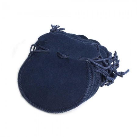 Бархатные синие мешочки для бижутерии(круглые) фото | Brulik