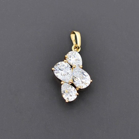 Позолоченный кулон с фианитами Xuping 3099-белый фото | Brulik