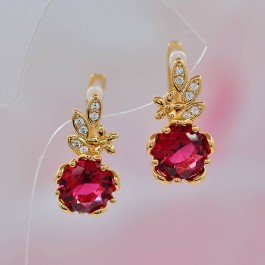 Чудесные серьги Xuping 10-2400-красный корунд