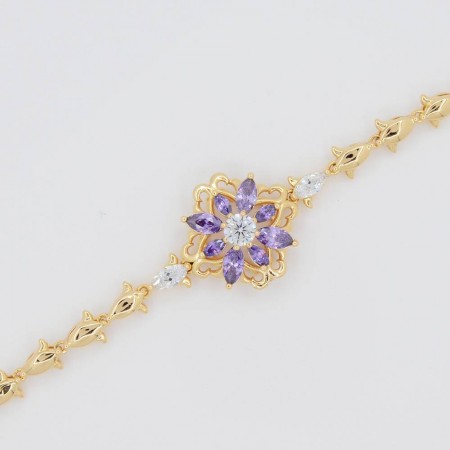 Изящный браслет с фианитами ХР 10-7067-фиолетовый фото | Brulik