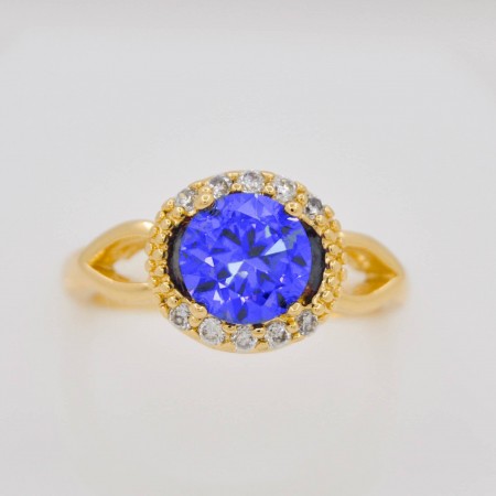 Замечательное кольцо  18К  10-1007 - синий фото | Brulik