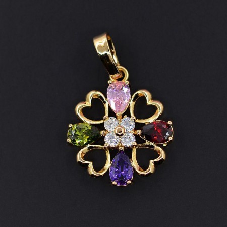 Позолоченный кулон с фианитами 18К 10-3325 фото | Brulik