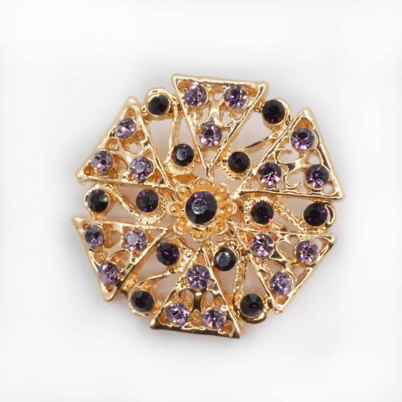 Восхитительная позолоченная брошь с фианитами 144-59 фото | Brulik