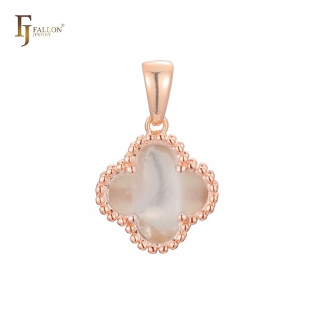 Позолочений кулон Fallon 86201435-білий перламутр фото | Brulik