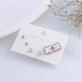 Сережки сталеві у стилі Ван Кліф гвоздики 3 в 1  23847