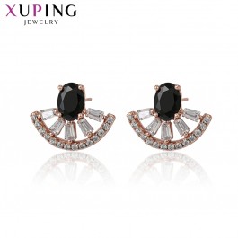 Позолоченные серьги Xuping 97805-черный фианит