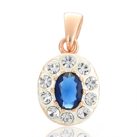 Позолоченный кулон Fallon 96201098-синий фианит фото | Brulik