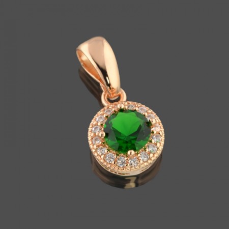 Позолоченный кулон Fallon 86200147-зеленый фианит фото | Brulik