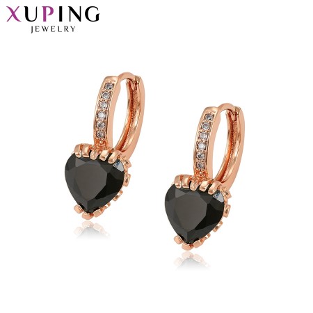 Позолоченные серьги Xuping 97524-черные фианиты фото | Brulik