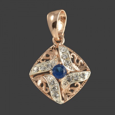 Позолоченный кулон Fallon 9624564-синий фото | Brulik