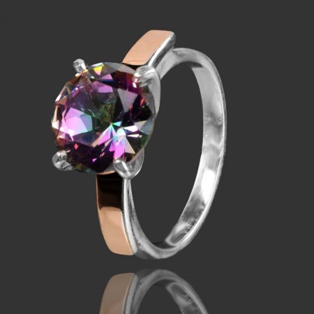 Серебряное кольцо с золотыми вставками  17 фото | Brulik