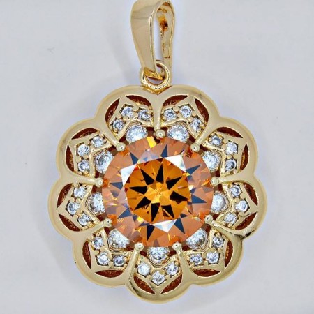 Кулон "Сияние" 31183-шампань фото | Brulik