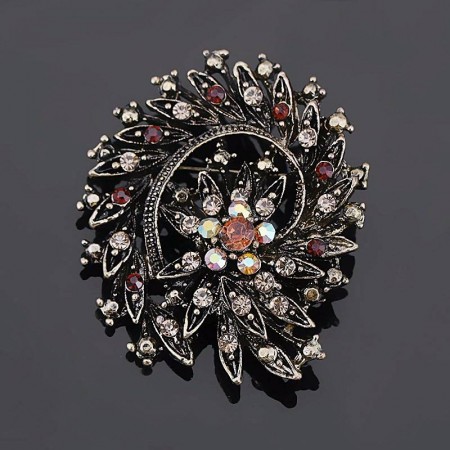 Удивительная брошь с фианитами RD 284-69 фото | Brulik