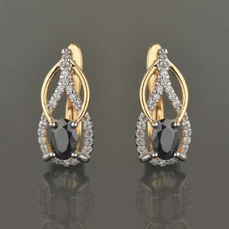 Серьги XP 9150-черный фото | Brulik