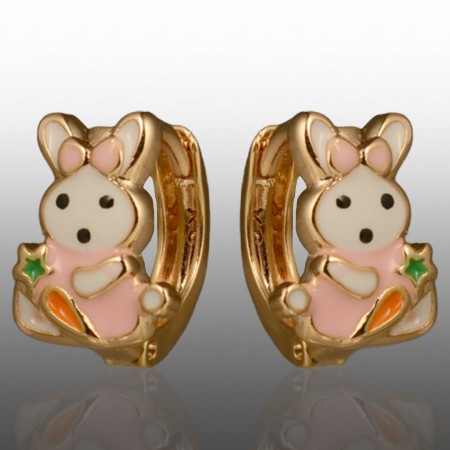 Позолочені дитячі сережки "Зайчик" Xuping 24700 фото | Brulik