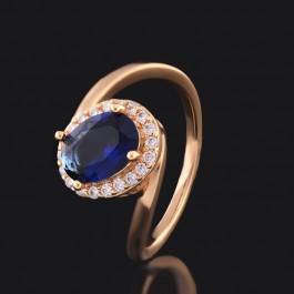 Позолоченное кольцо XP 1587-синий