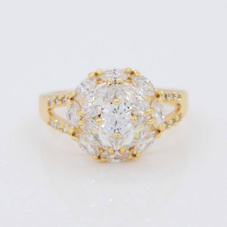 Очаровывающее кольцо с фианитами 18К 10-1038 фото | Brulik