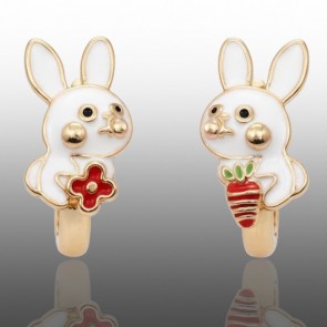 Позолочені дитячі сережки "Зайчик" Xuping 24364 фото | Brulik