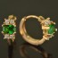 Прекрасные серьги-колечки с фианитами ХР 10-2170-изумрудный фото | Brulik