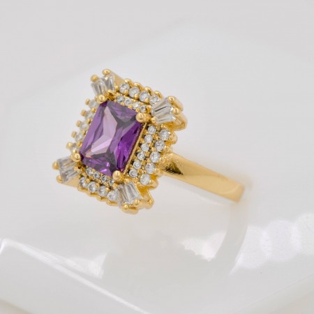 Блистательное кольцо Xuping 10-1010 - фиолетовый фото | Brulik