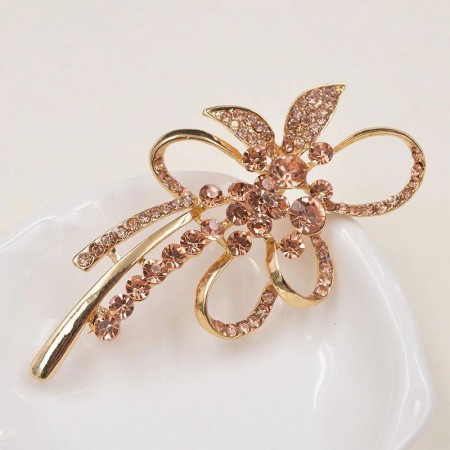 Брошь XP 8042-шампань фото | Brulik